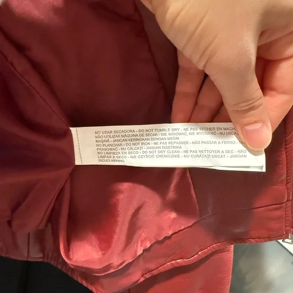 Elegant Burgundy Zara pleather Jacket - Picture 4 of 6